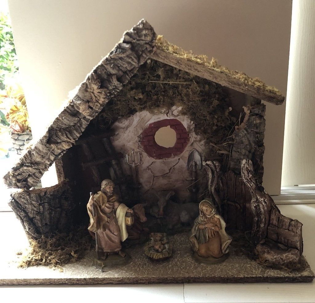 kerststal met Jozef en Maria en het kindeke Jezus 39x20x28, Ophalen of Verzenden, Zo goed als nieuw