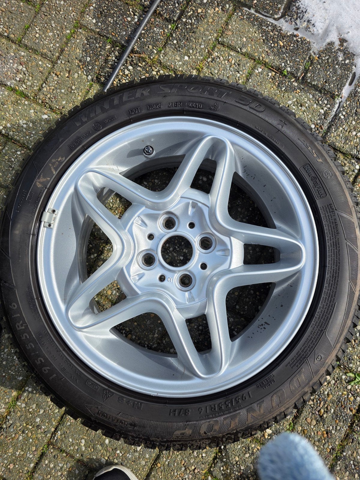 Mini 4x100 velgen met winterbanden, Ophalen, Gebruikt