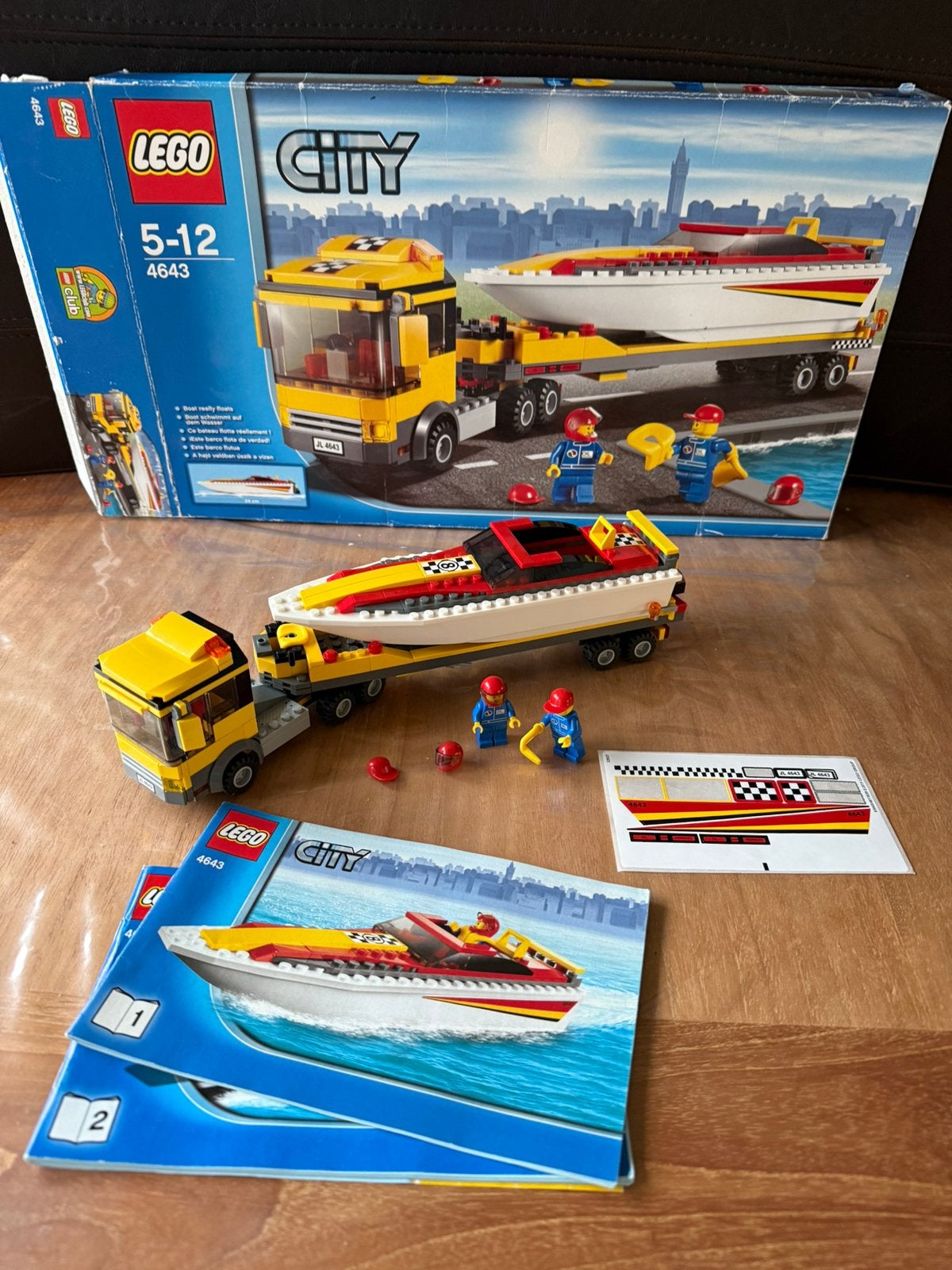 Lego City set 4643 motorboottransport, Inclusief instructies, Lego, Ophalen of Verzenden, Zo goed als nieuw