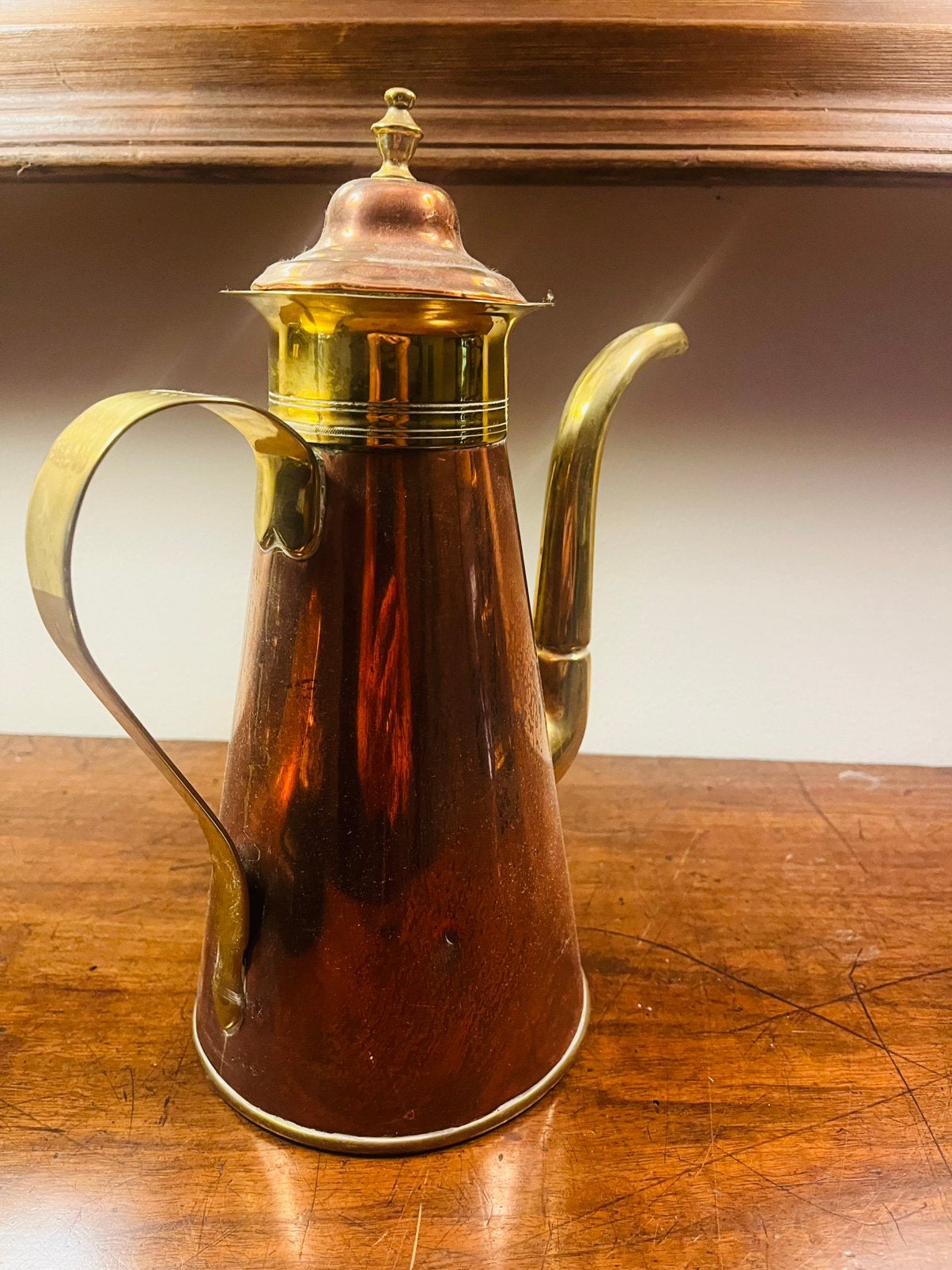 Antieke koperen koffiepot, Antiek en Kunst, Ophalen, Koper