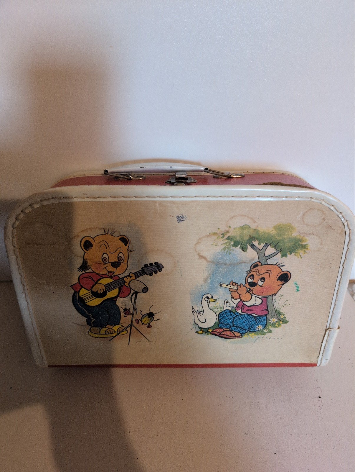 Vintage kinder koffer met beren print, Ophalen of Verzenden