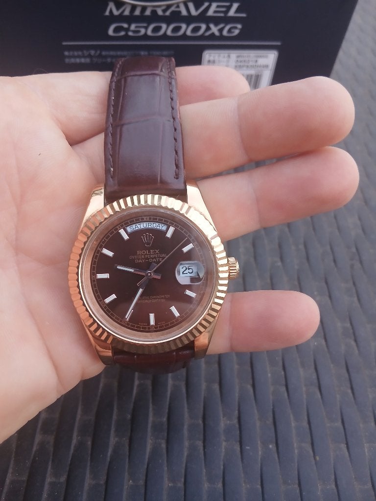 Rolex day-date daydate  horloge, Leer, Rolex, Polshorloge, Nieuw