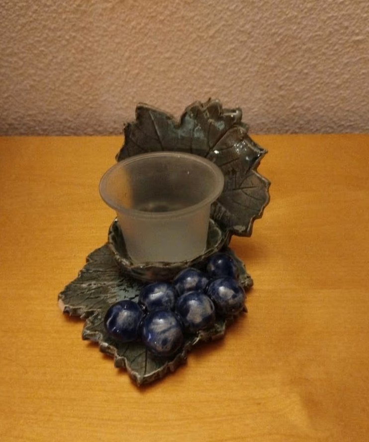 Theelichthouder uit atelier Margo de Vries, Ophalen of Verzenden, Groen, Overige materialen, Kandelaar