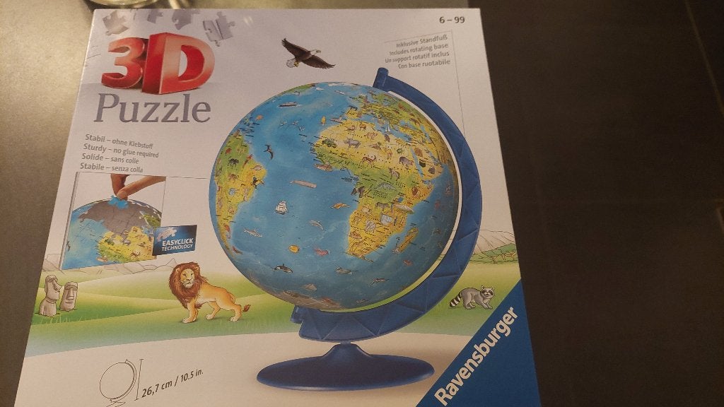 3d puzzel wereldbol, Ophalen, Minder dan 500 stukjes, Zo goed als nieuw, Overige typen