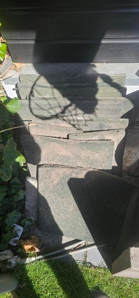 Rubberen tegels 50x50 cm groen voor speeltoestel/zwembad, Ophalen, Gebruikt, Overige typen, Rubber