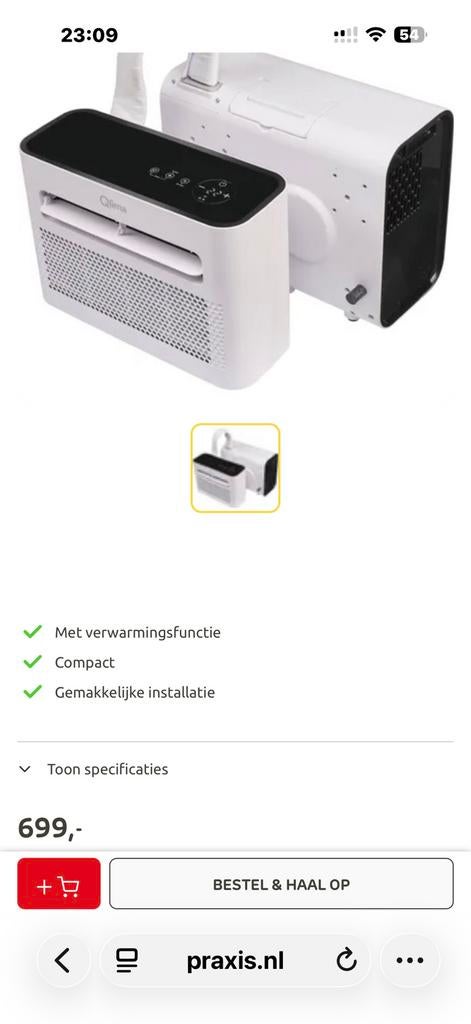 Airco split unit, Ophalen, Zo goed als nieuw