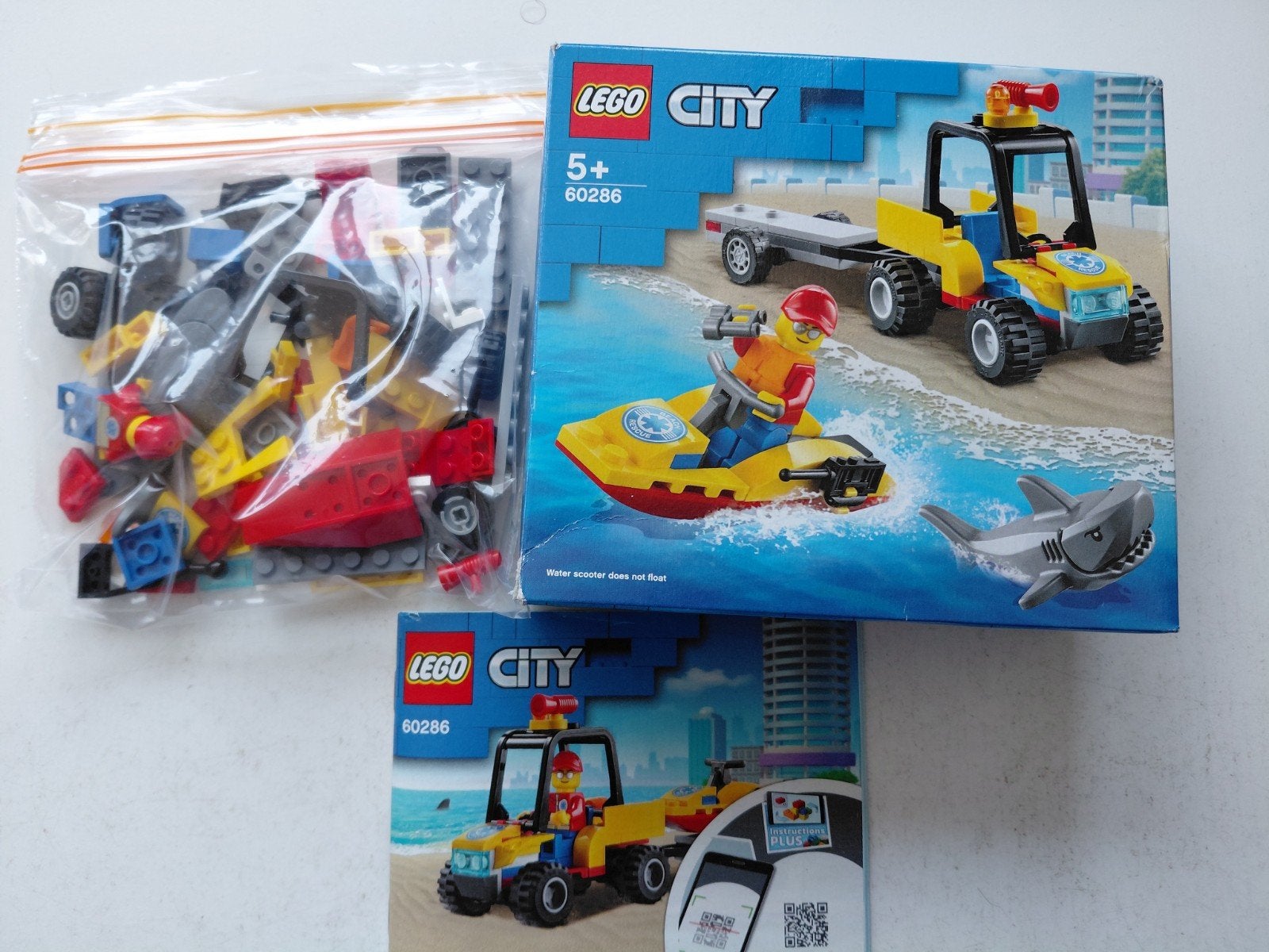 Lego City 60286 Strandreddings-quad met jetski, Lego, Ophalen of Verzenden, City, Gebruikt