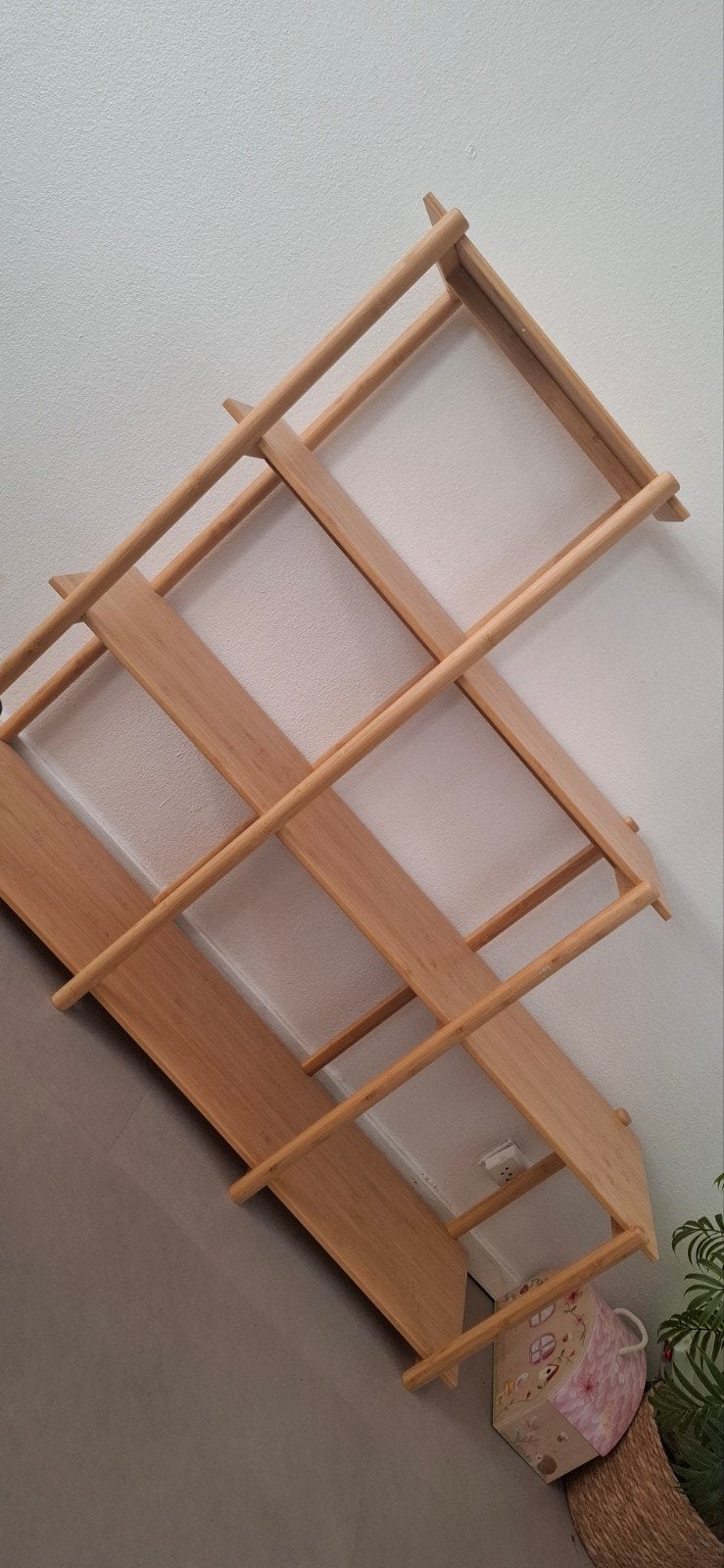 Bamboe boekenkast / opbergrek roomdivider, Ophalen, Gebruikt
