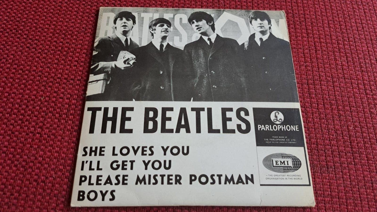 Beatles zeldzame Deense EP She loves you, Gebruikt, 7 inch, Ophalen of Verzenden, EP