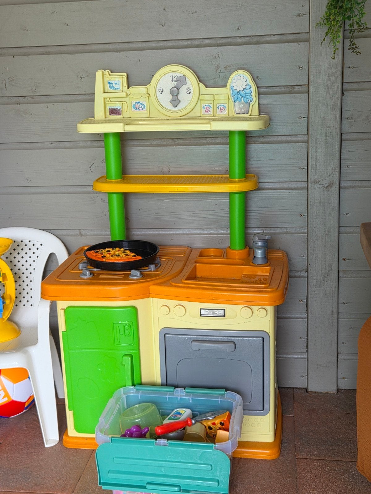 Speelgoed keuken met keukengerei, Ophalen, Gebruikt, Kunststof, Speelkeuken