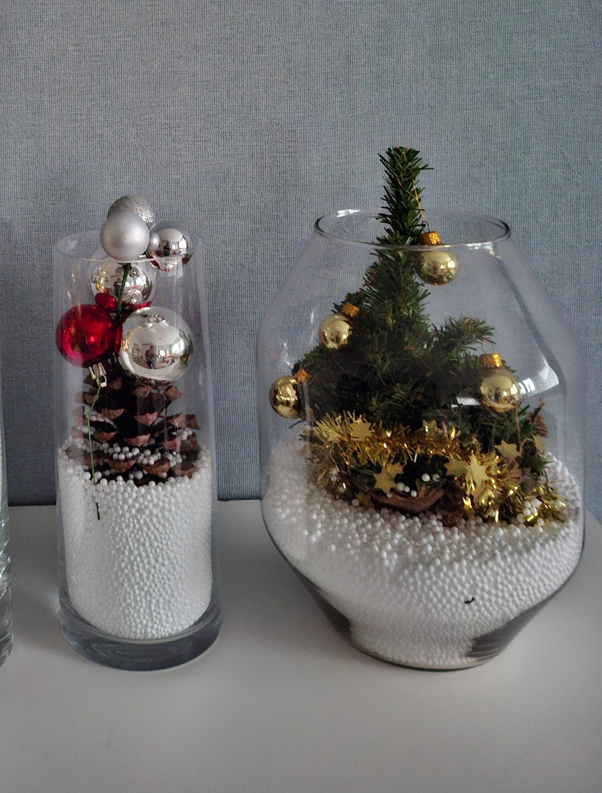 Kerstdecoratie in glazen hoge vaas,, Diversen, Ophalen, Nieuw