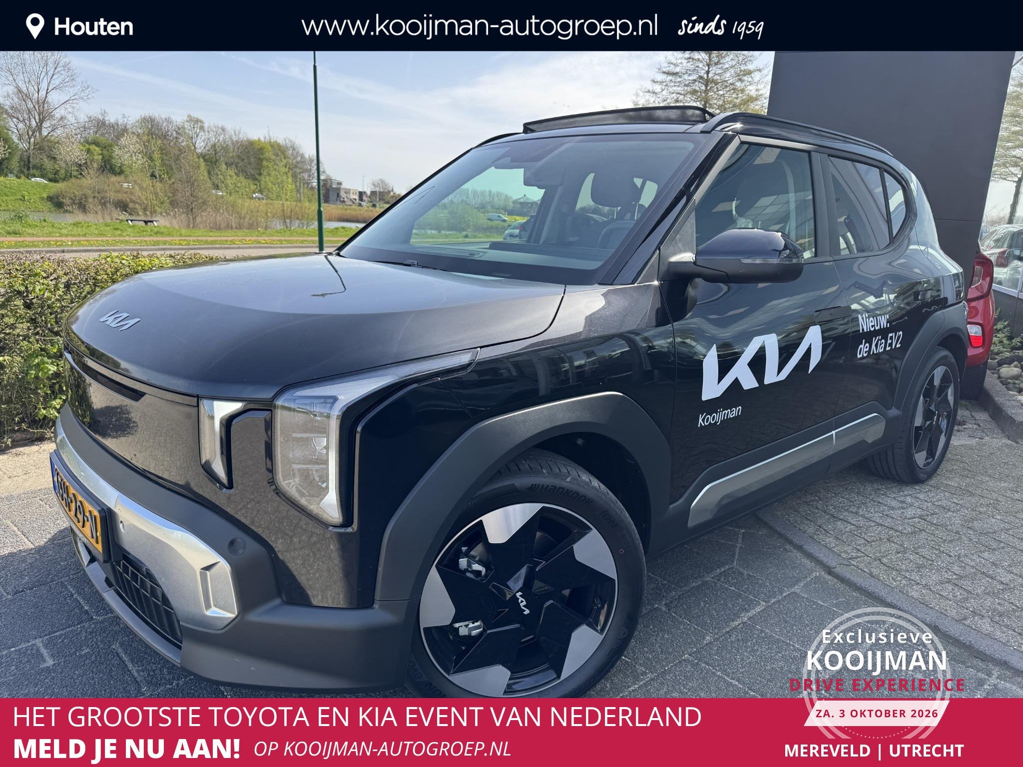 Kia EV2 Plus Advanced 42.2 kWh Nu Beschikbaar voor Proefrit, Auto's, Stof, Gebruikt, Zwart, Te koop