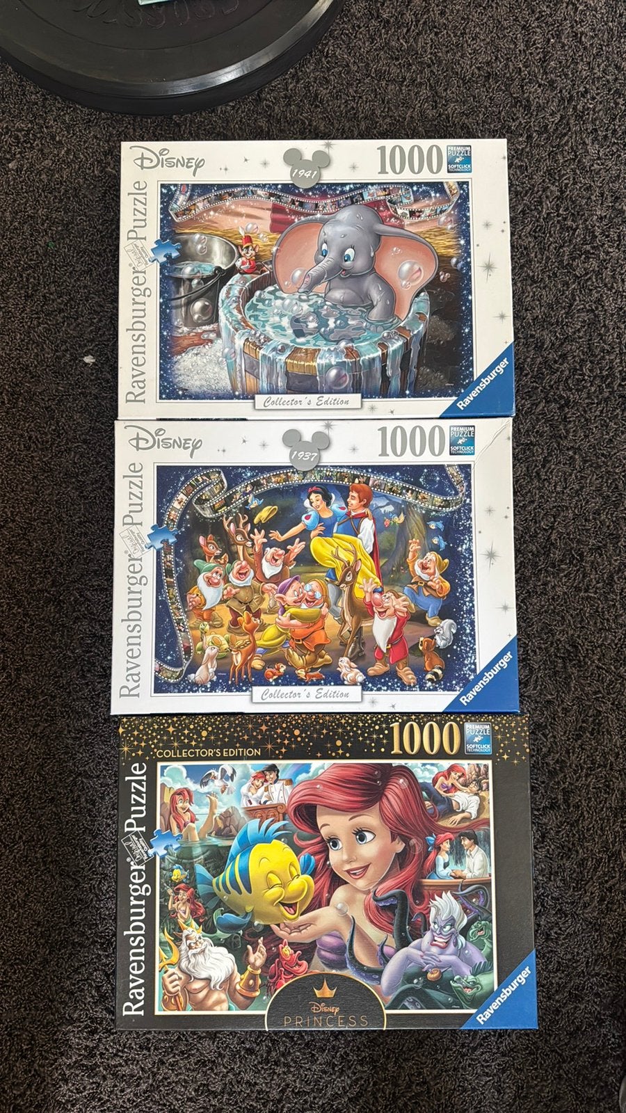 3 disney ravensburger puzzels, Ophalen, 500 t/m 1500 stukjes, Zo goed als nieuw