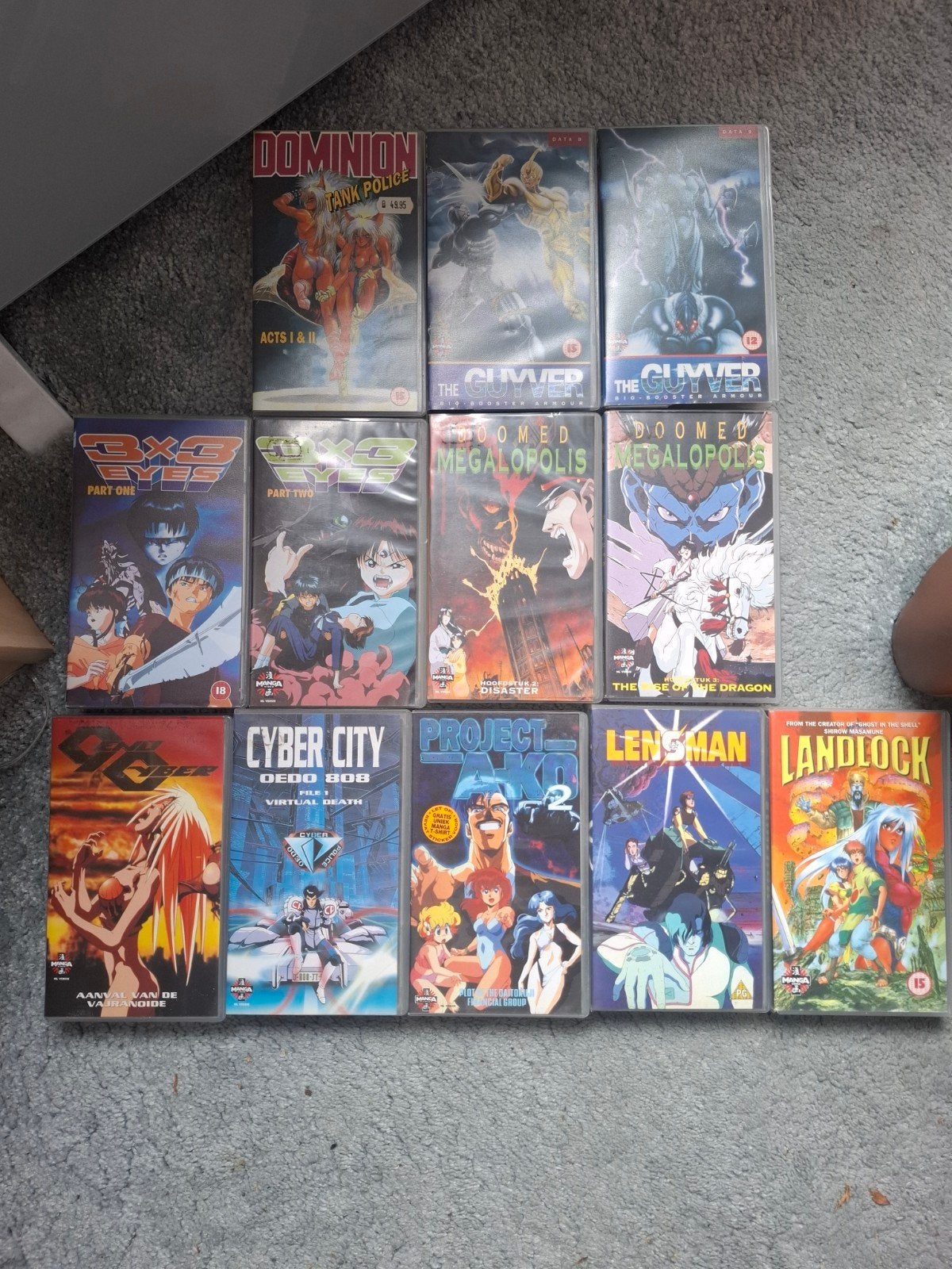 Grote collectie vintage anime VHS-banden (12 stuks), Cd's en Dvd's, VHS | Film, Vanaf 16 jaar, Ophalen, Gebruikt, Actie en Avontuur