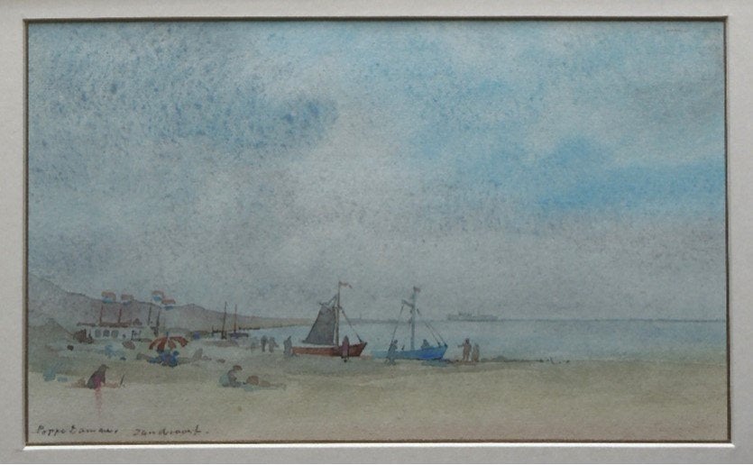 Poppe Damave "Zandvoort", aquarel op papier, Ophalen, Tekening, Aquarel, Origineel