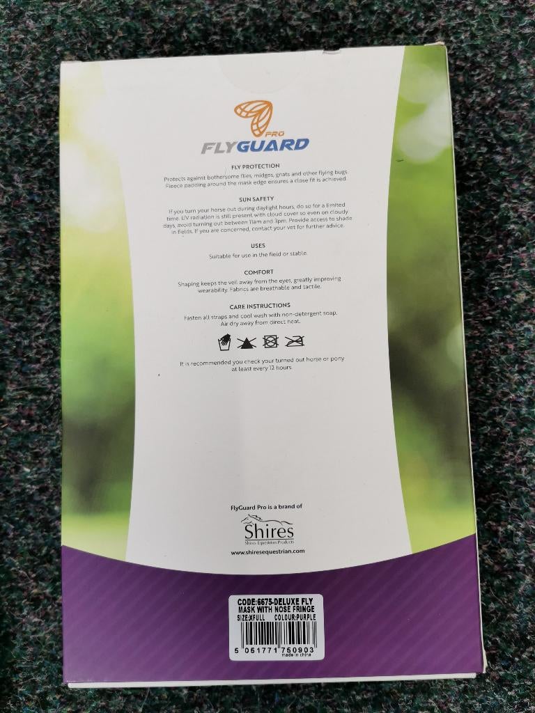 Shires vliegenmasker 6675 paars en groen meedere maten, Eu, Ophalen of Verzenden, Shires, Eu
