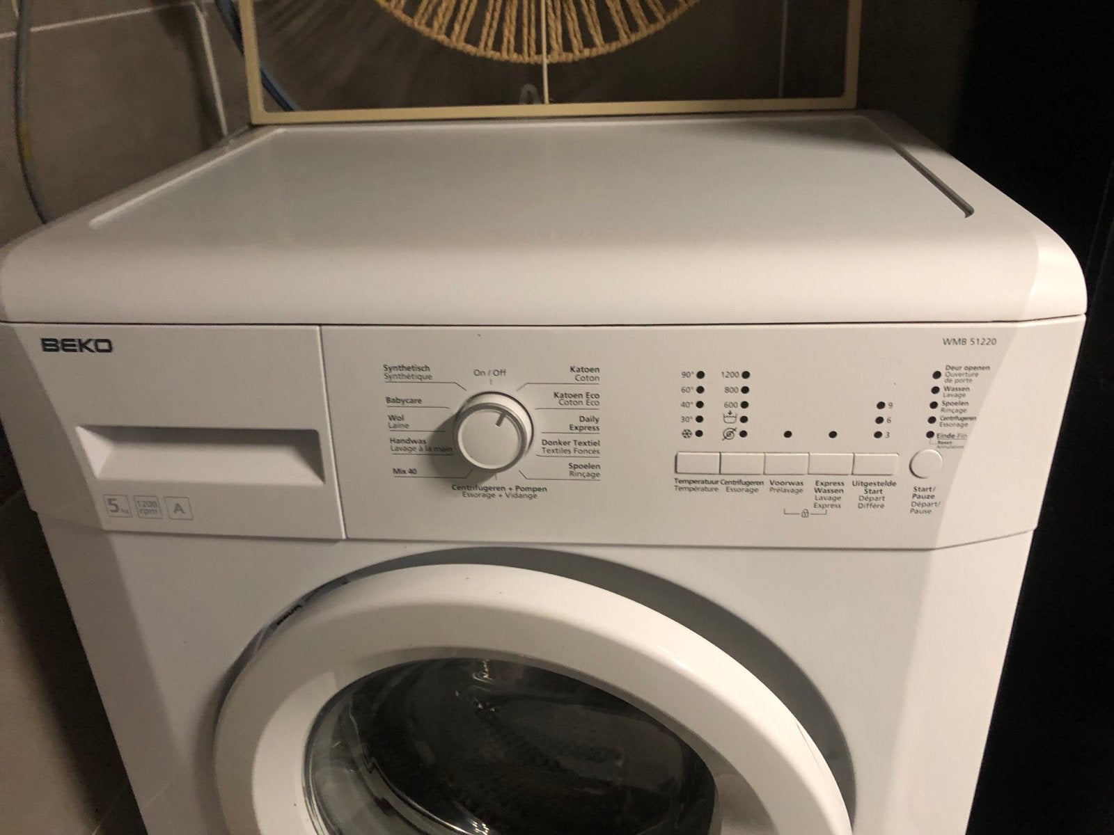 Beko WMB 51220 Wasmachine - Zo goed als nieuw, Ophalen, 1200 tot 1600 toeren, 4 tot 6 kg, Zo goed als nieuw