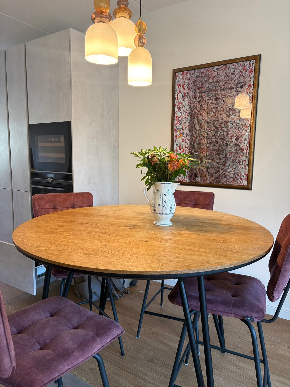 Ronde bartafel (130 cm), Huis en Inrichting, Ophalen, Gebruikt, Industrieel modern, Rond