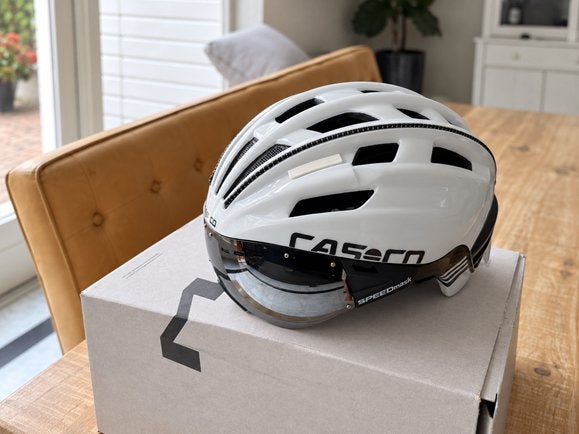 Aero-fietshelm met vizier - Casco SPEEDster TC Plus – maat M, Gebruikt, M, Ophalen of Verzenden, Casco