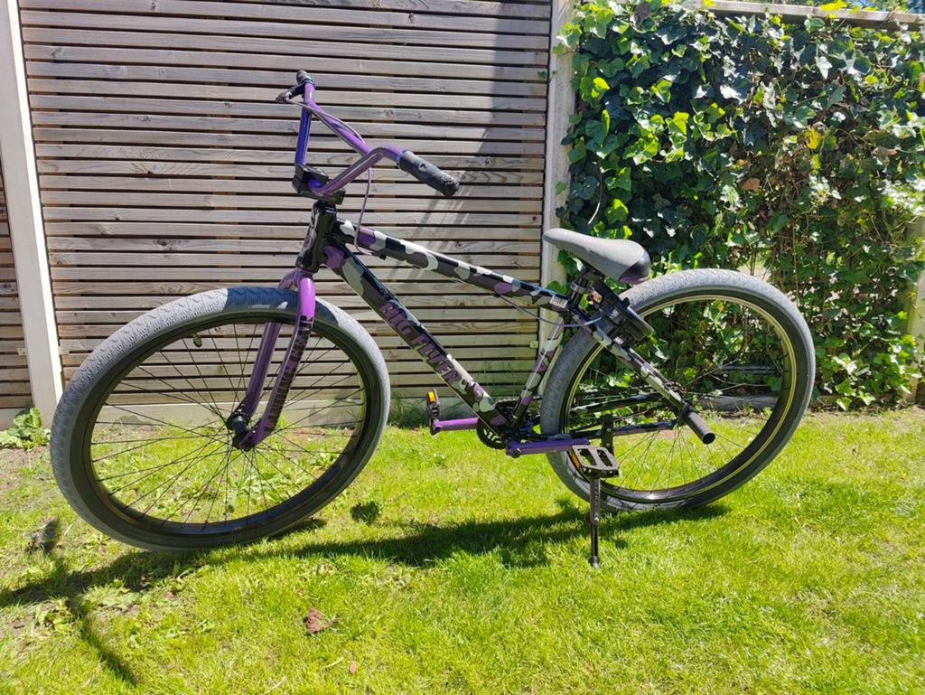 Big Flyer BMX Fiets - Paars Camouflage, 24 inch of meer, Staal, Velgrem, Big Flyer