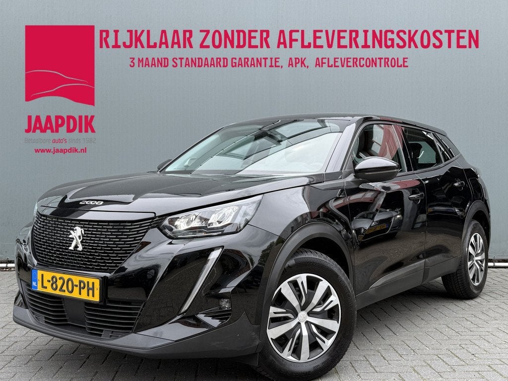 Peugeot 2008 BWJ 2021 1.2 PureTech 101 PK Blue Lease Active, Gebruikt, 1199 cc, Met garantie (alle), Zwart