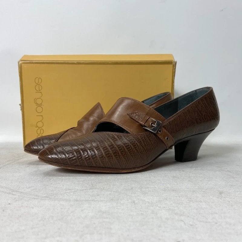 Sergio Rossi - Bruin leren damesschoenen, Kleding | Dames, Schoenen, Schoenen met lage hakken, Ophalen of Verzenden, Nvt, Gedragen