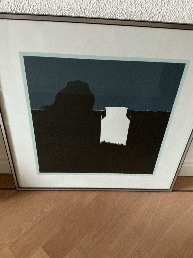 Kunstwerk, Antiek en Kunst, Ophalen, Ingelijst, Zeefdruk, Dieren