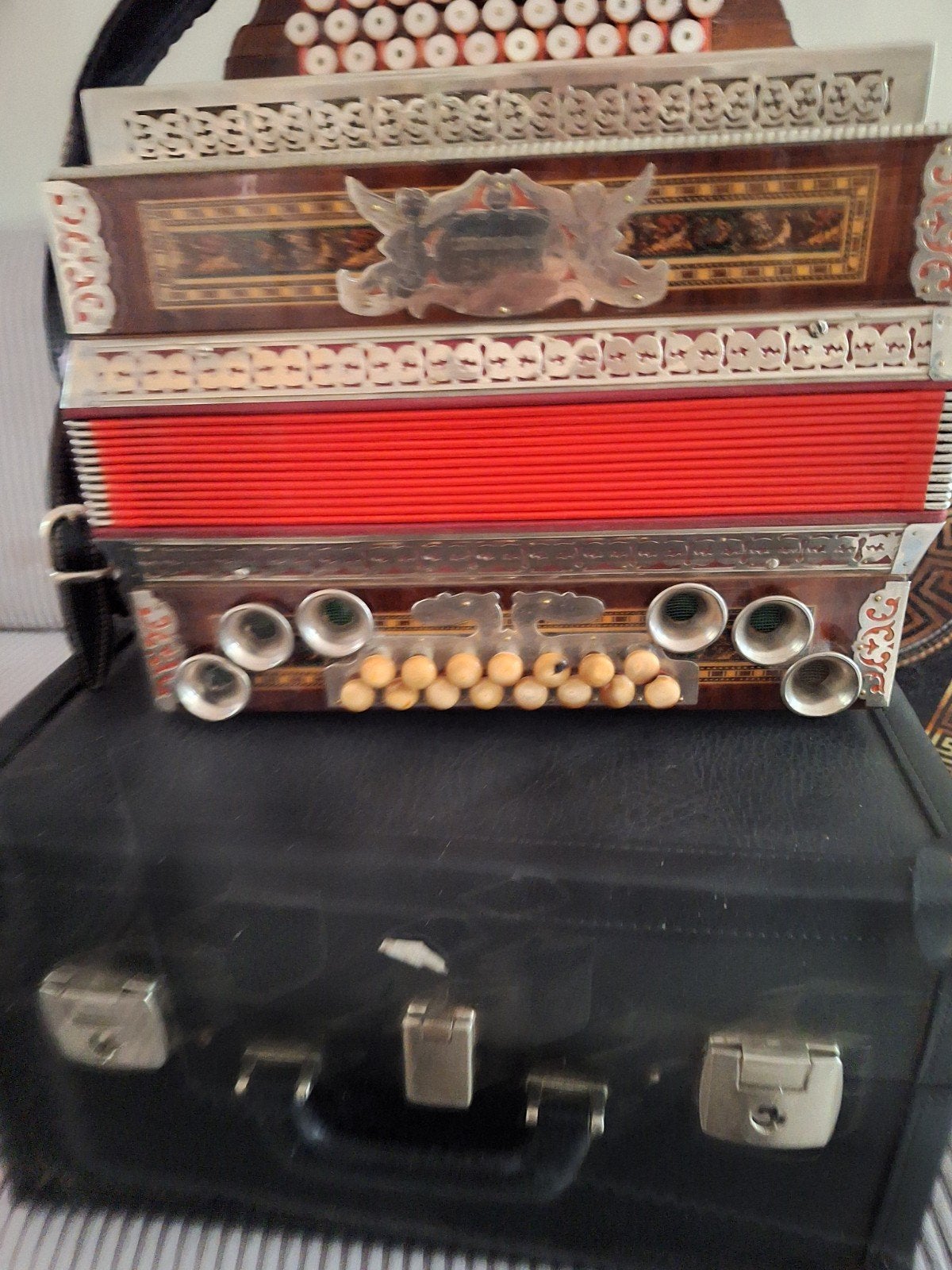 Steirische Harmonika Novak GCFB met riem en koffer, Ophalen of Verzenden