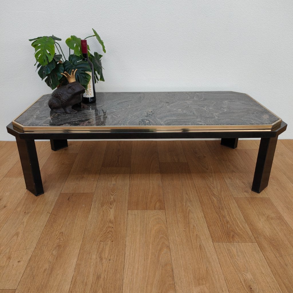 Vintage Fedam Salontafel koffietafel met natuursteen blad 08, Huis en Inrichting, Tafels | Salontafels, Valkenswaard, 100 tot 150 cm