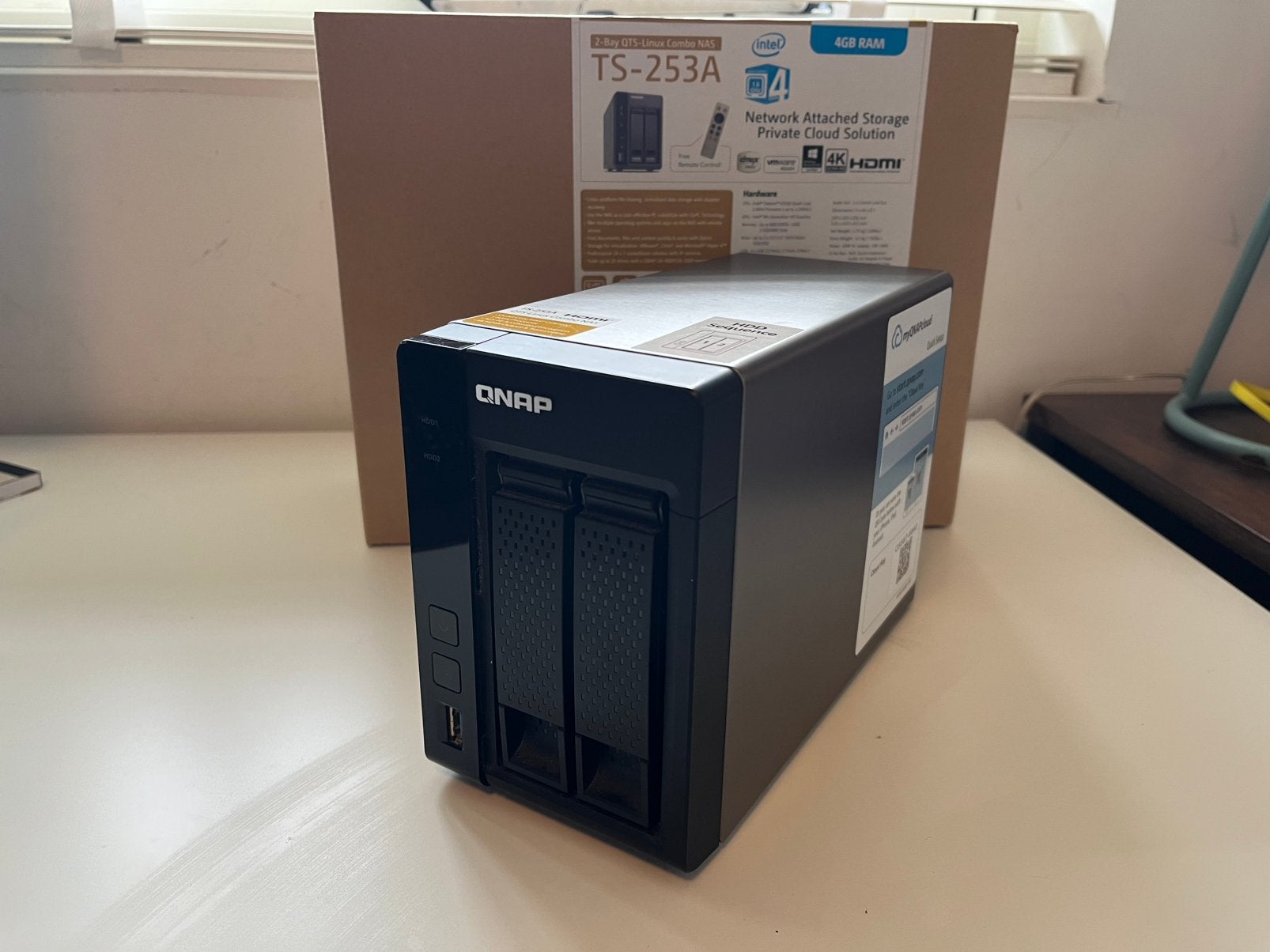 QNAP TS-253A NAS met 2x4TB HDD’s, Ophalen of Verzenden, Gebruikt