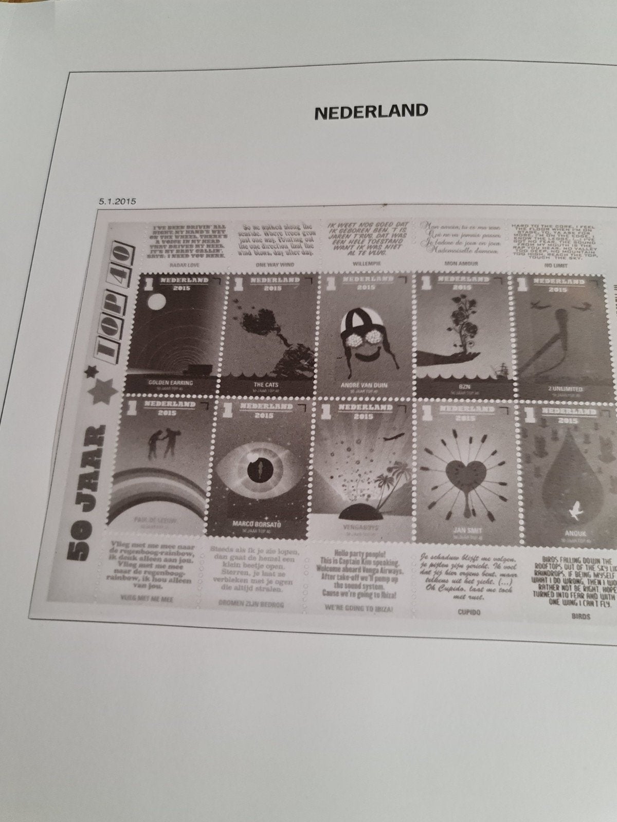 boek voorNederlandse postzegels 2015 - 50 Jaar Top 40, Ophalen of Verzenden, Na 1940, Postfris