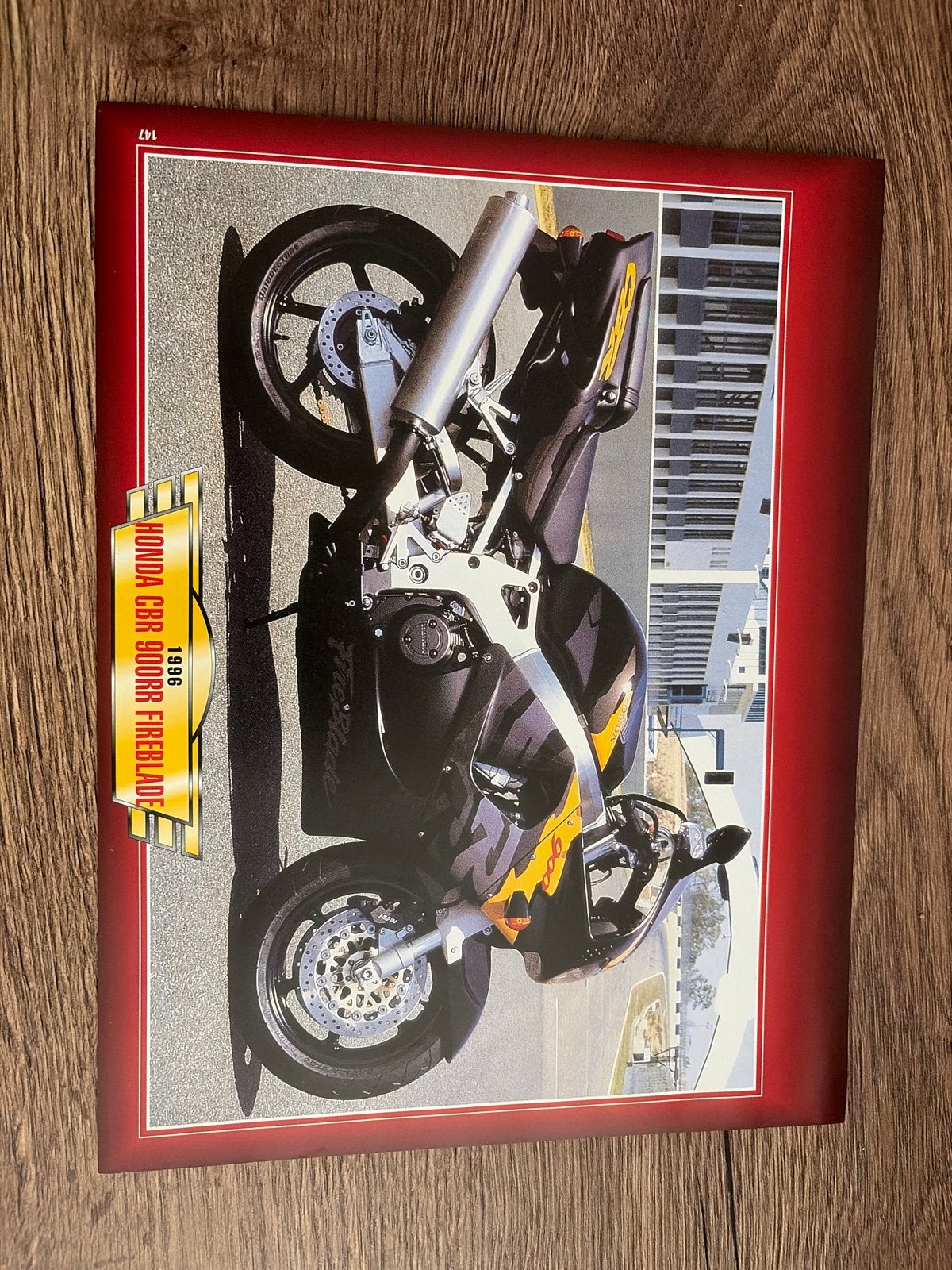 Mini poster A4 Honda CBR900RR Fireblade 1996, Ophalen of Verzenden, Gebruikt, Motoren