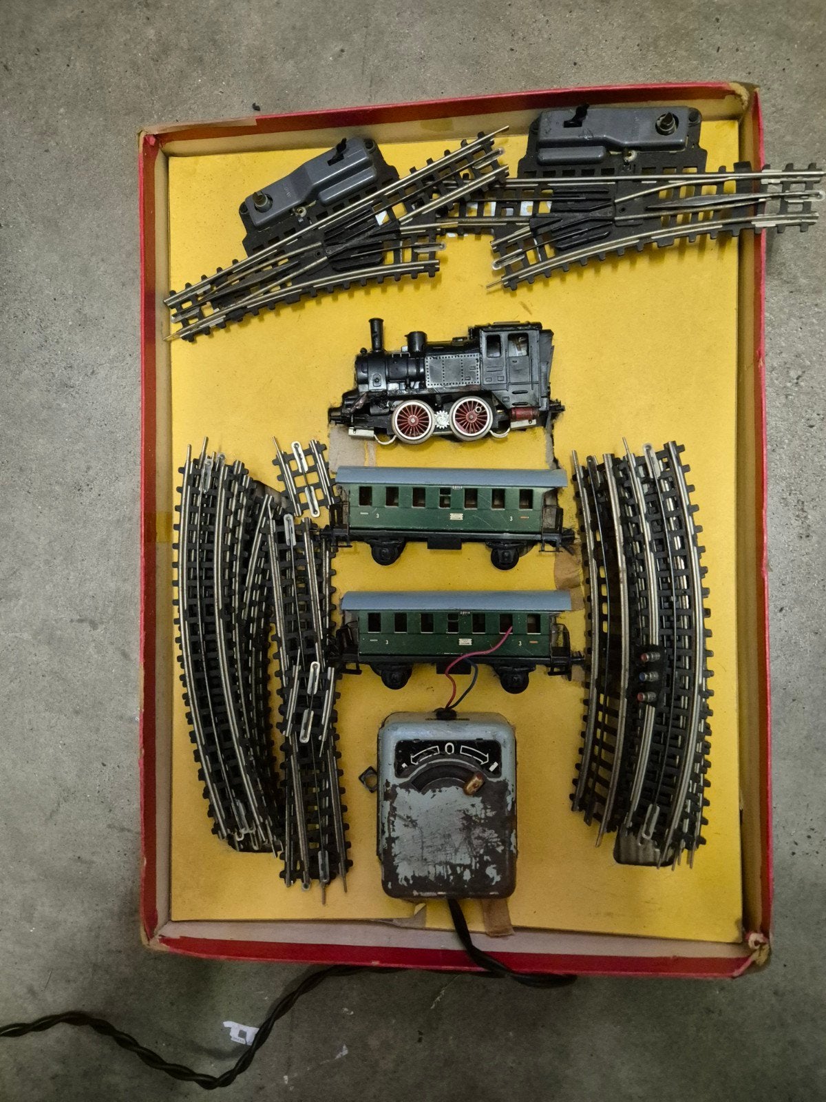 Vintage Trix Express Treinset met Locomotief en Wagons, Gelijkstroom, Trix, Ophalen of Verzenden, Analoog
