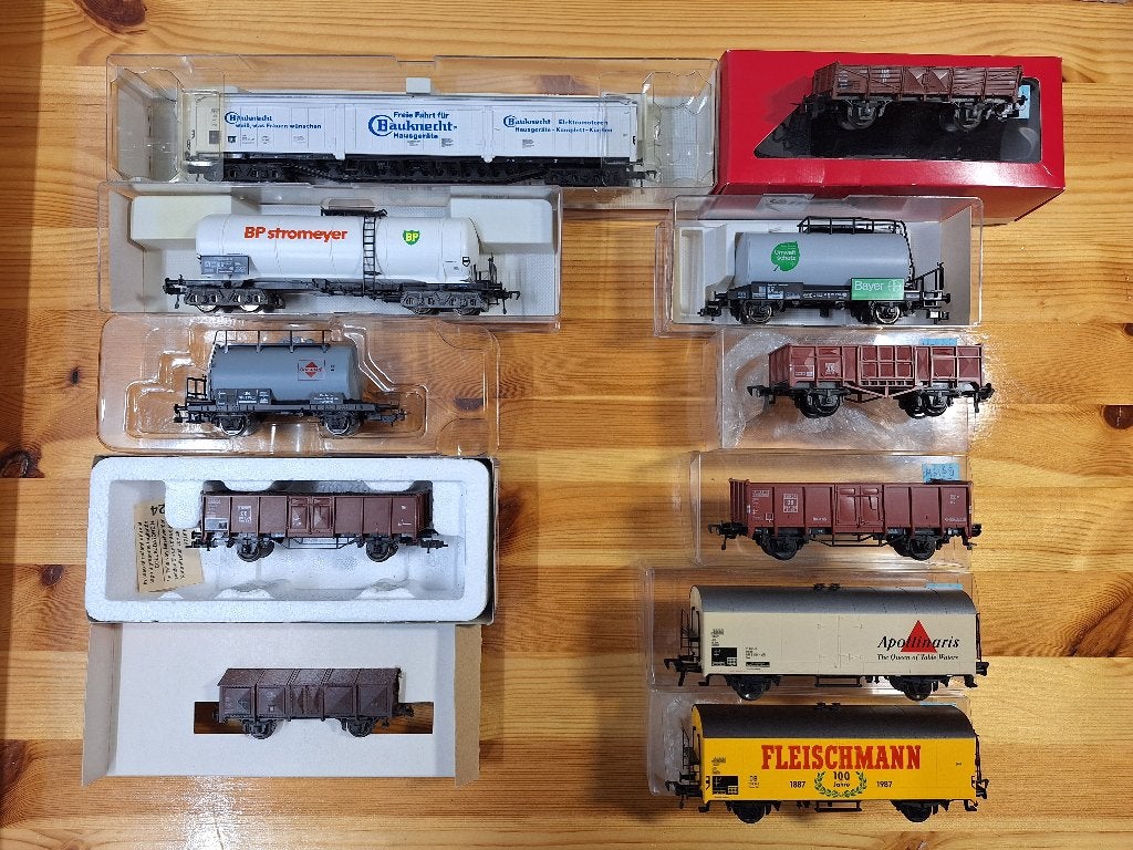 Treintjenl goederenwagons DB H0 1, Gelijkstroom, Fleischmann, Wagon, Ophalen of Verzenden