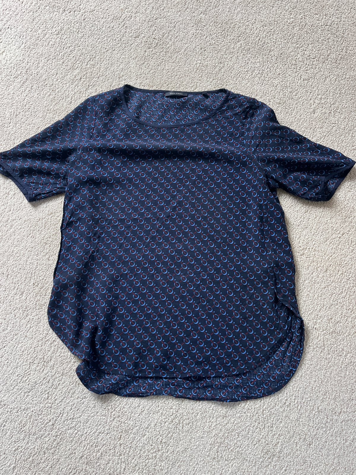 Marc O'Polo Blouse met print, maat 38 (M), Kleding | Dames, Ophalen of Verzenden, Zo goed als nieuw, Maat 38/40 (M), Blauw