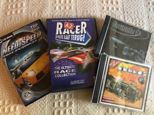 4 race spellen voor PC CD-Rom, Spelcomputers en Games, Ophalen, Gebruikt, 1 speler, Racen en Vliegen