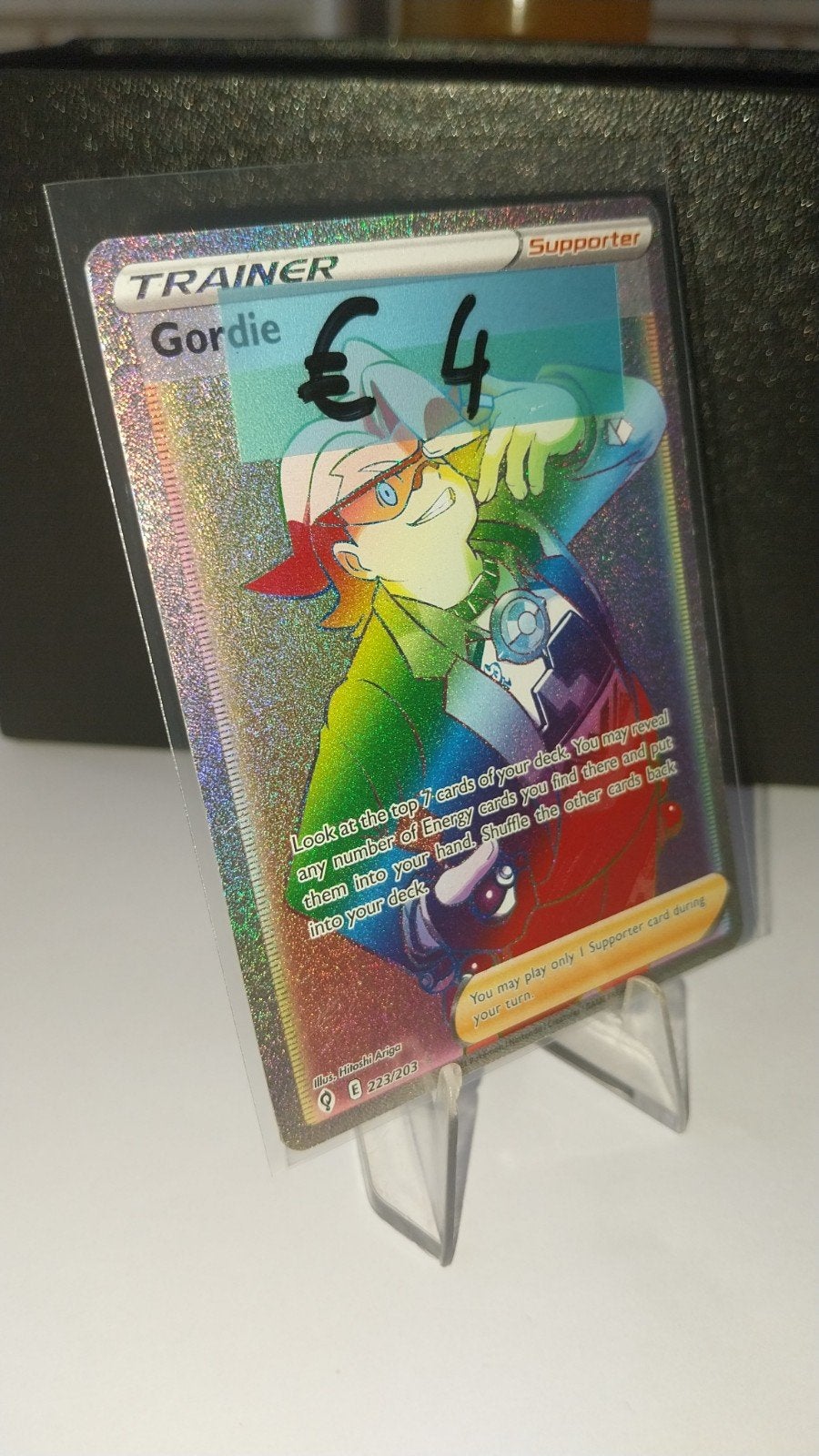 Gordie Trainer Rainbow Rare 223/203 Evolving Skies, Ophalen of Verzenden, Zo goed als nieuw