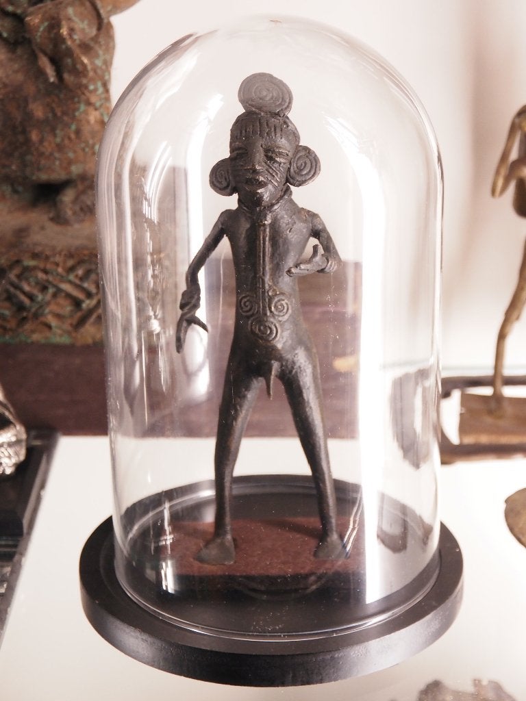 Div. Niet-Westerse kunst: Bamileke fig. Kameroen (180530-02), Antiek en Kunst, Afrika, Ophalen of Verzenden, 18 cm, Handgemaakt
