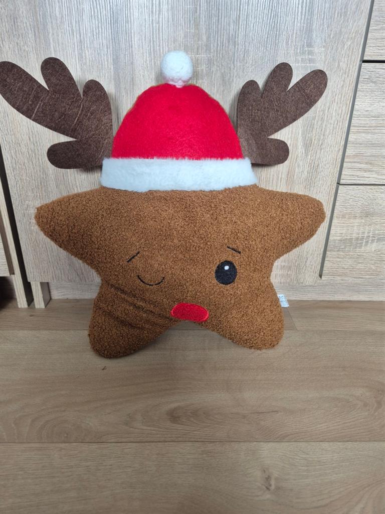 kerst ster rendier kussen / knuffel, Ophalen of Verzenden, Zo goed als nieuw
