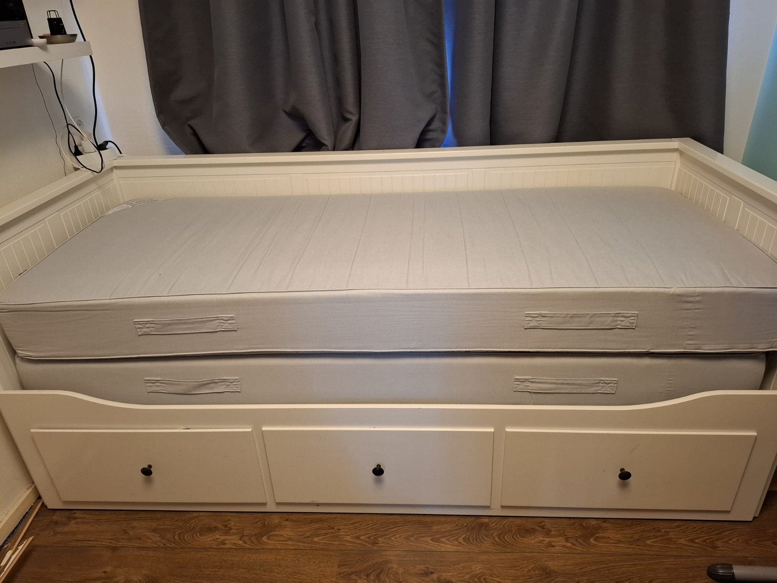 ikea hemnes bed., Ophalen, Gebruikt, Wit, Tweepersoons