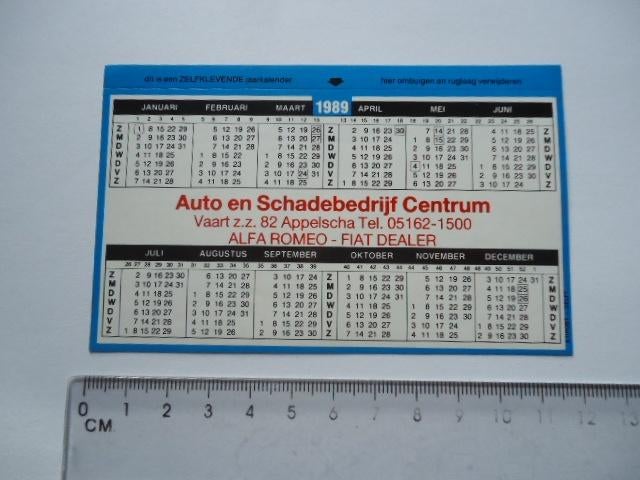 sticker oud Alfa romeo FIAT dealer 1989 autoschade appelscha, Verzenden, Zo goed als nieuw, Auto of Motor