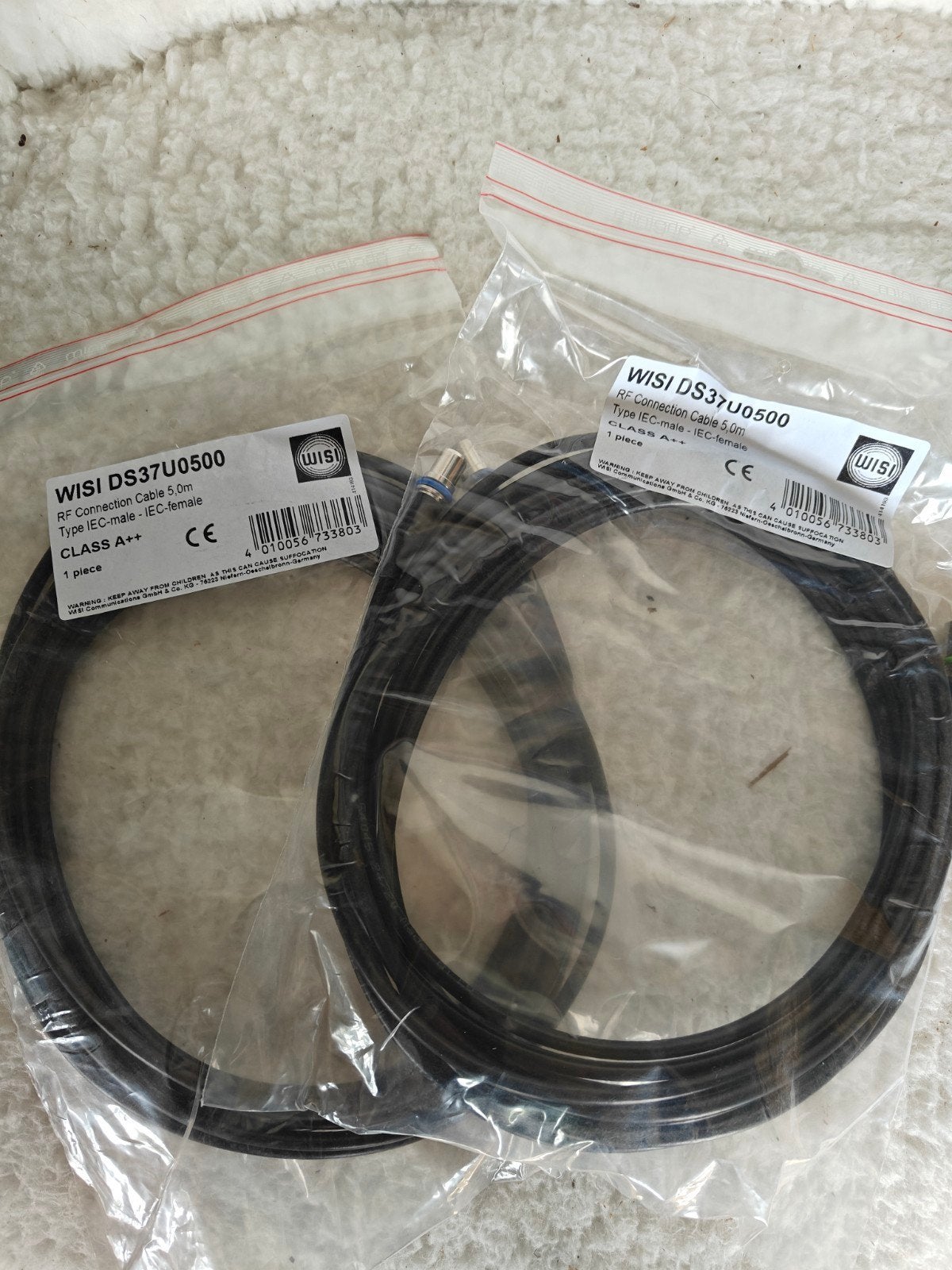 WISI DS37U0500 RF Aansluitkabel 5.0m - IEC male/female, Ophalen of Verzenden, Nieuw, 2 tot 5 meter, Tv-kabel