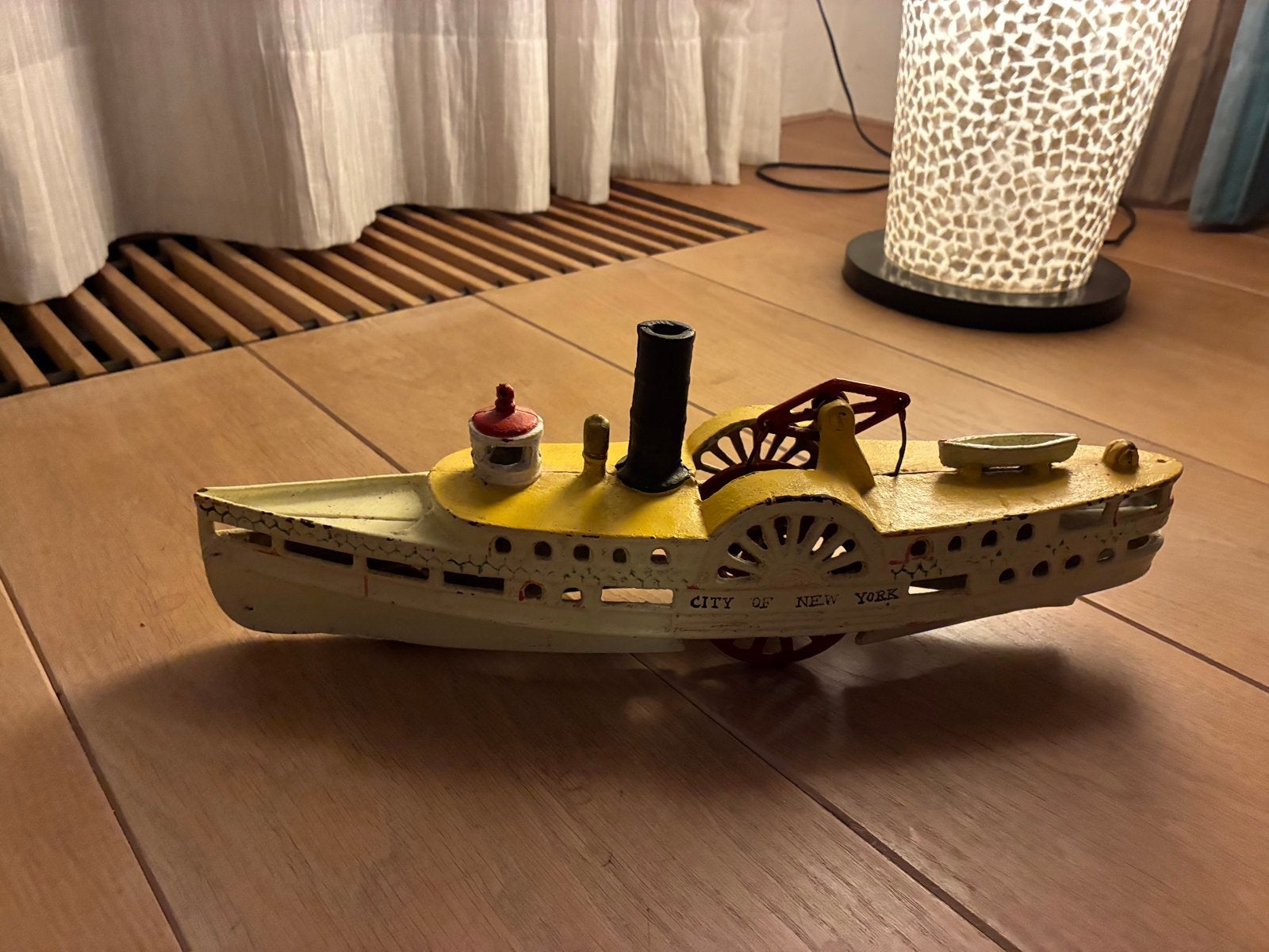 Vintage Speelgoedboot "City of New York" - Antiek Stoomboot, Ophalen of Verzenden