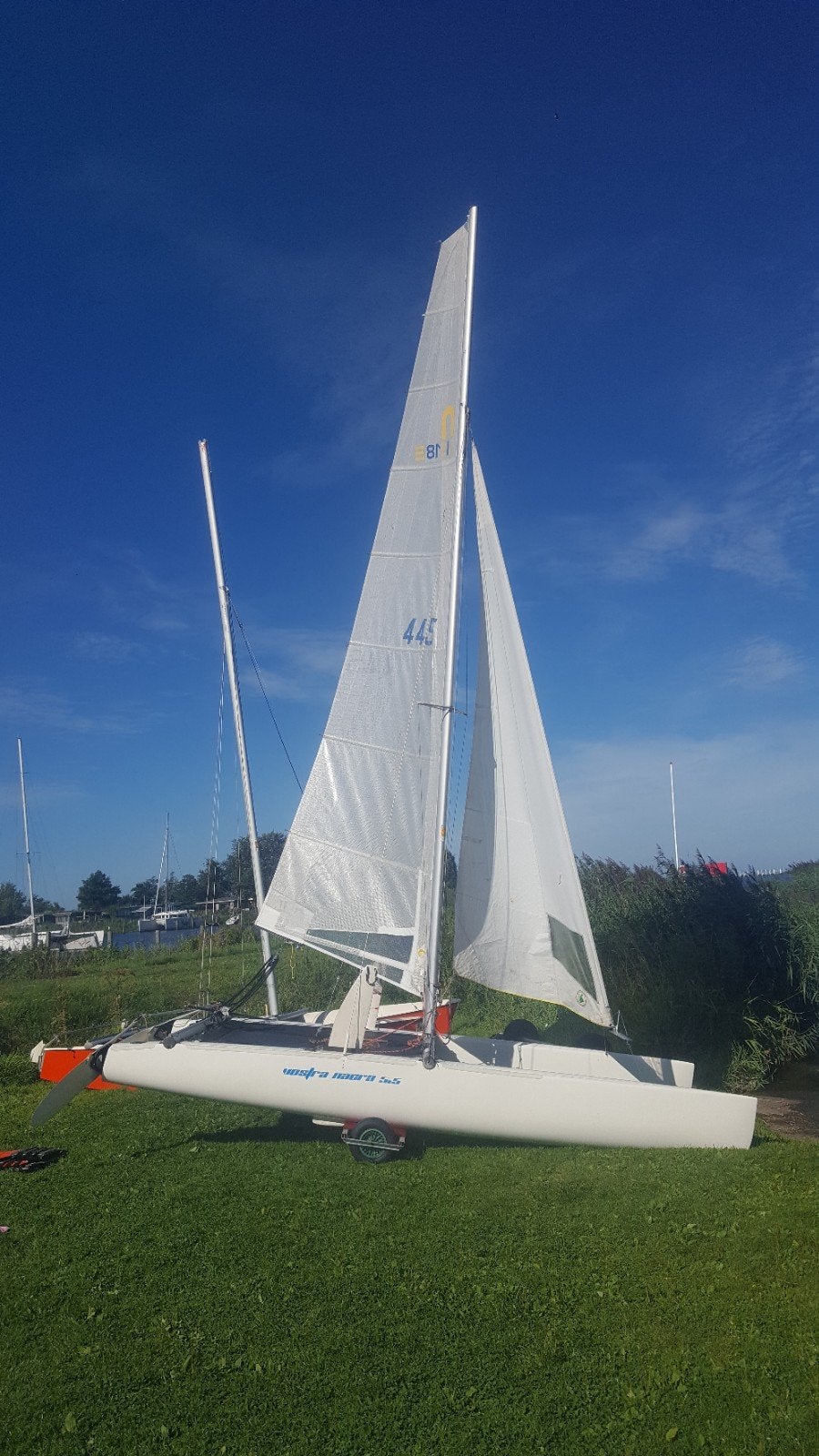 Nacra 5.5 SL Catamaran met wegtrailer - Opknappen/Onderdelen, Watersport en Boten, Ophalen, Gebruikt, Geen motor, Overige modellen