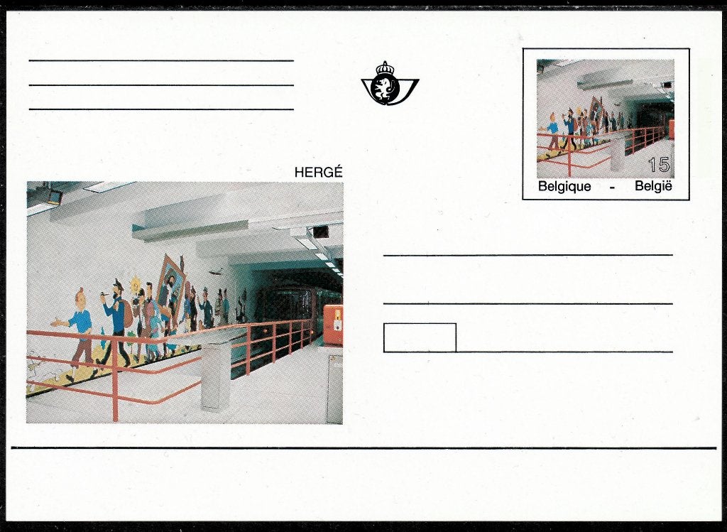 Jaar 1993 Yv nnb Hergé - Kunstwerken uit de Brusselse Metro., Postzegels en Munten, Ophalen of Verzenden, Postfris