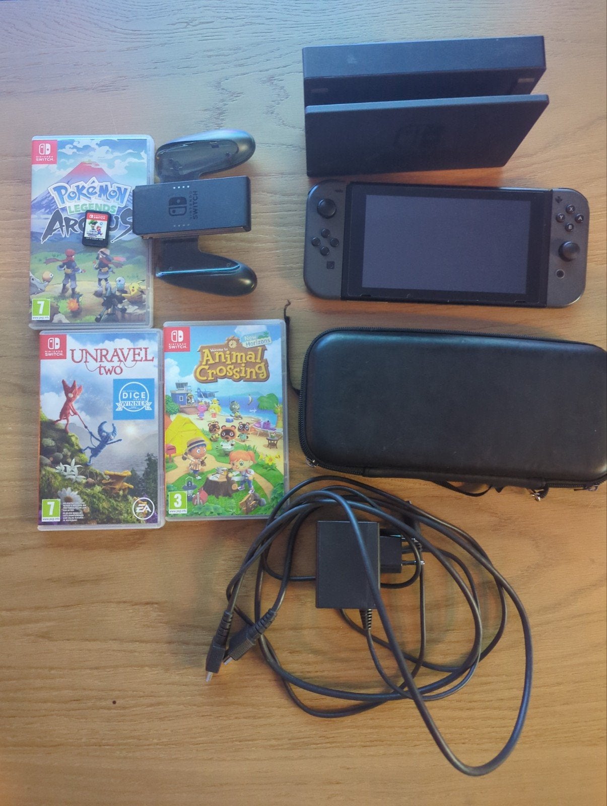 Nintendo Switch (v2, grijs) + 3 games, Switch 2019 Upgrade, Met games, Ophalen of Verzenden, Zo goed als nieuw