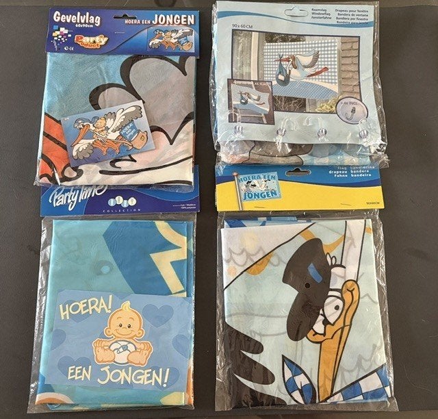 Hoera een Jongen! Baby Geboorte Vlaggen, Ophalen of Verzenden, Nieuw
