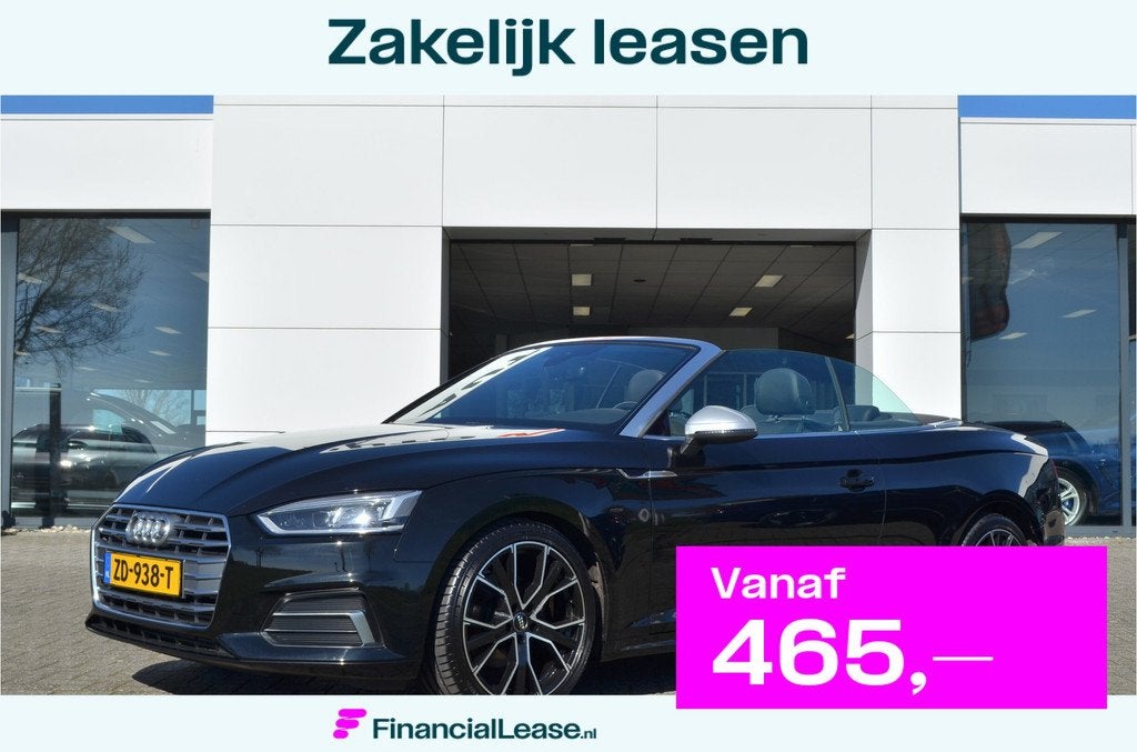 Audi A5 Cabriolet 2.0 TFSI MHEV 191pk Sport Pro Line S Camer, Gebruikt, 4 stoelen, Zwart, Bedrijf