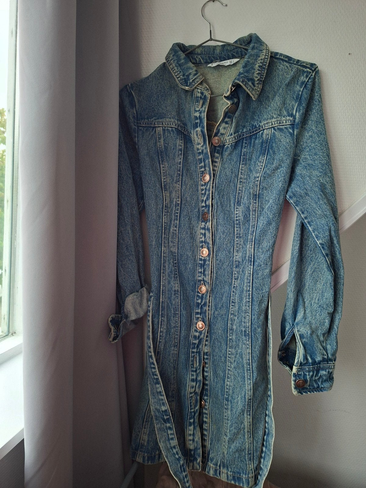 Stradivarius spijkerjurk met lange mouwen, Blauw, Ophalen of Verzenden, Zo goed als nieuw, Maat 36 (S)