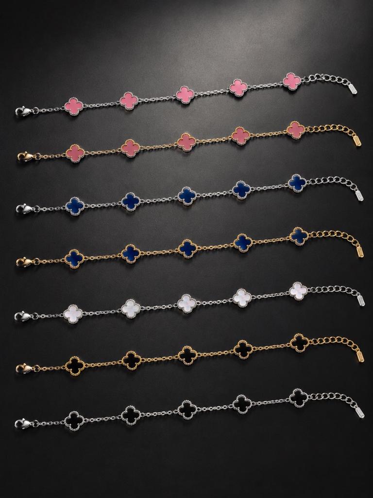 Klaver armband, Ophalen of Verzenden, Nieuw, Staal, Overige typen